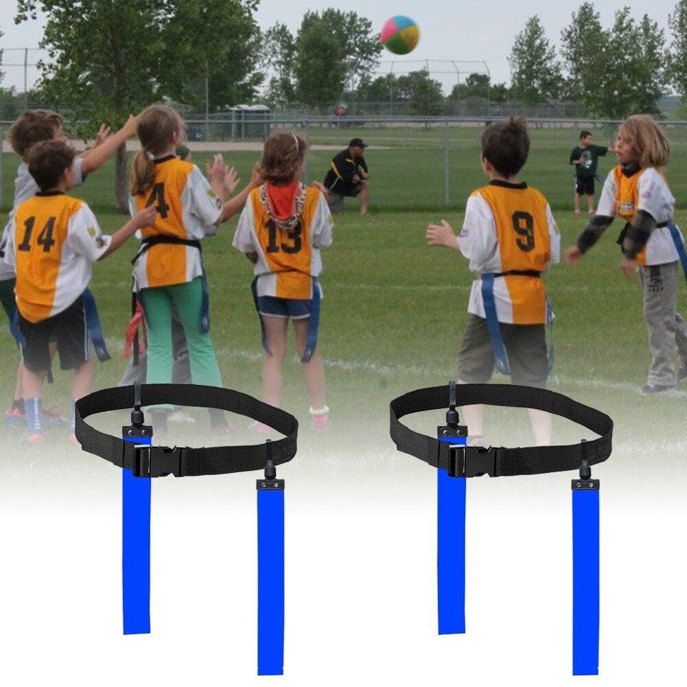 Flag Football Set Flager Football Gear Flag Cinturones De Fútbol Y Banderas Cinturón De Fútbol Ajustable para Entrenamiento para Niños