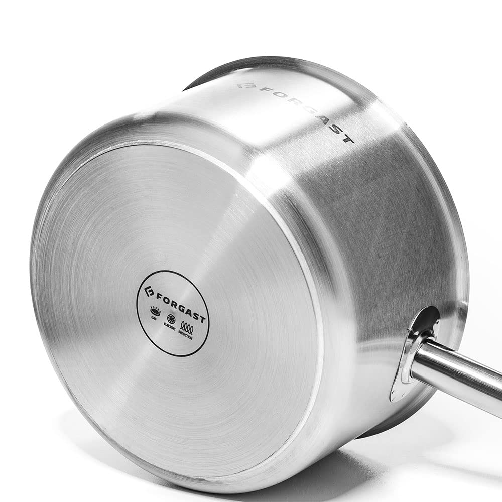 Casserole avec Couvercle Inox 6 Litres 24 cm Induction Marmite | Grand Faitout Professionnel 3 Couches, Poignée Isolante, Casserole Tout Feux, Lave-Vaisselle, Traiteur