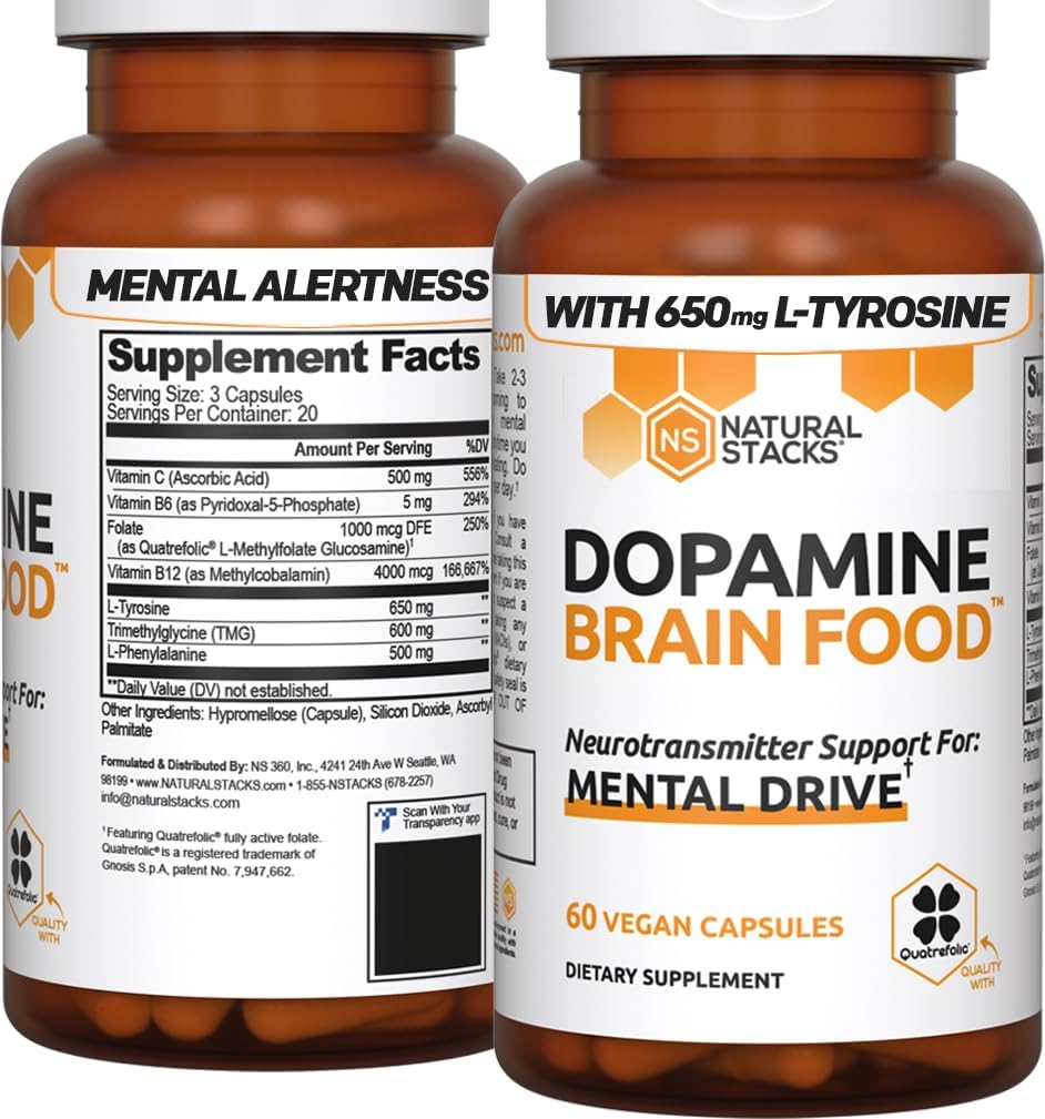 Amazon.com: Dopamine Focus Supplement & Memory Supplement for Brain w/L ...
