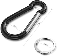 Vista 2 de Sprookber Mosquetón de aluminio, clips de caribeño, gancho de resorte para clip de llavero, juego de 10