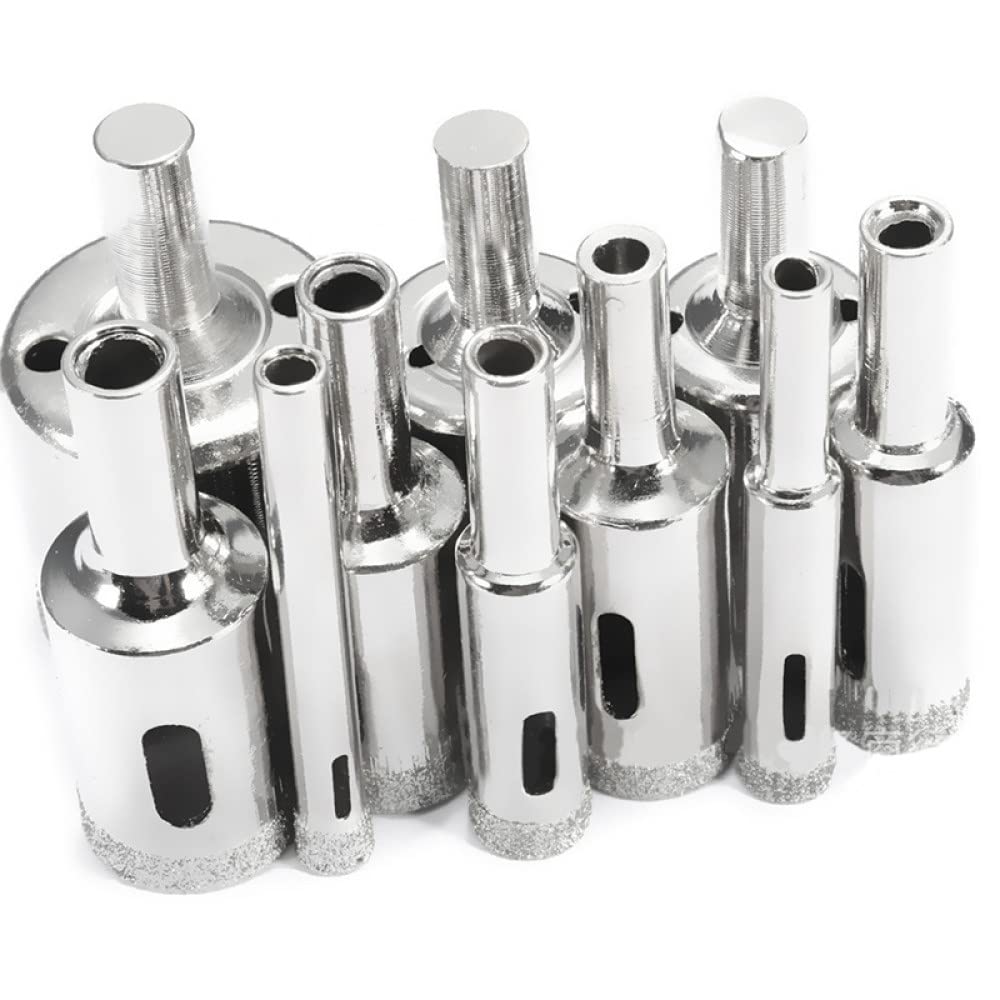 10 piezas 6-30mm juego de brocas recubiertas de diamante azulejo mármol vidrio cerámica agujero sierra conjunto brocas de perforación herramientas eléctricas de broca de núcleo de diamante, 10 piezas