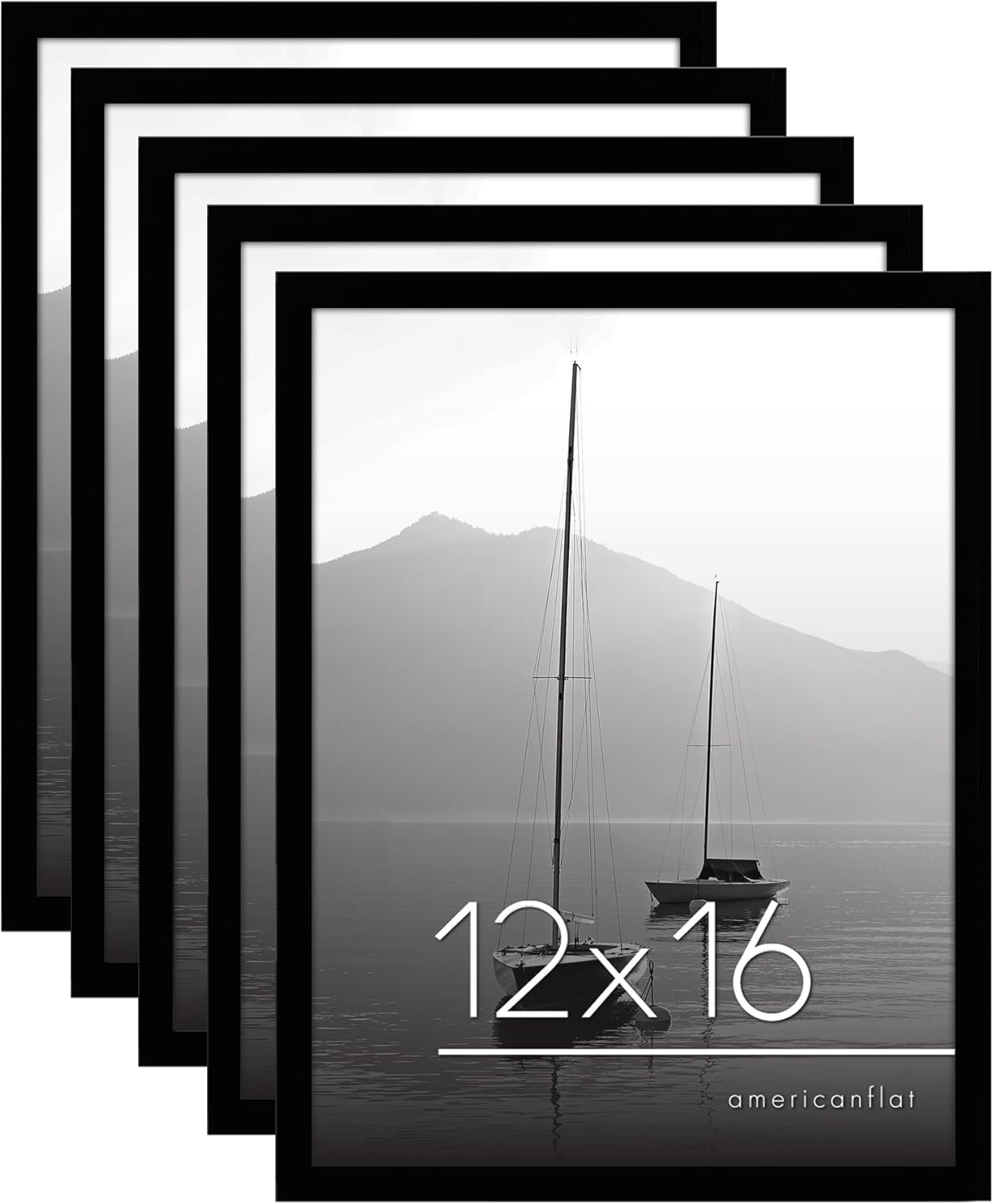 Americanflat 12x16 Picture Frame Set of 5 in Black