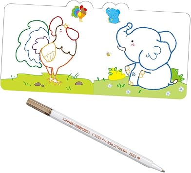 SHINEOFI Metallic Painting Pen Fine Tip Markers for Art Projects Water-based Ink for Journaling Sketching and Illustrations