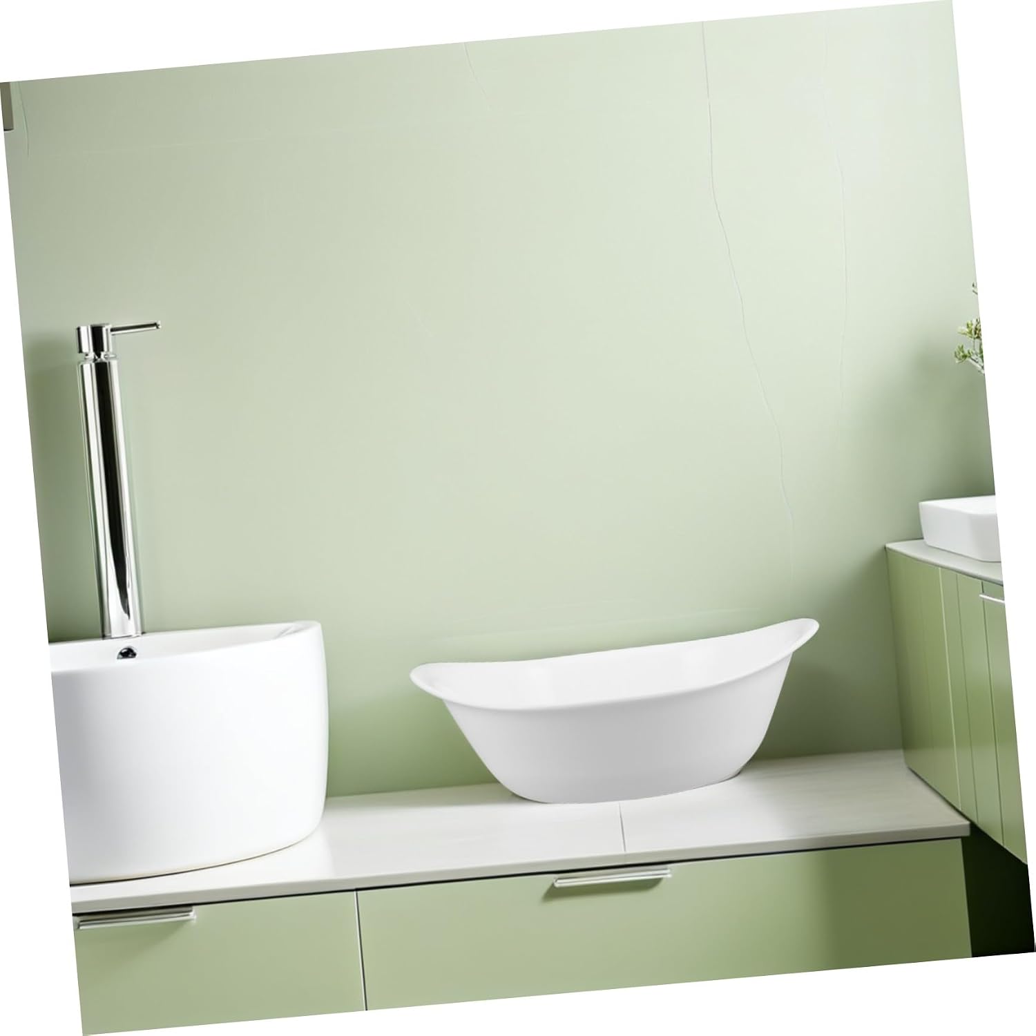 2 Pack Oval Acrylic Face Wash Basin for Spa and Salon Use