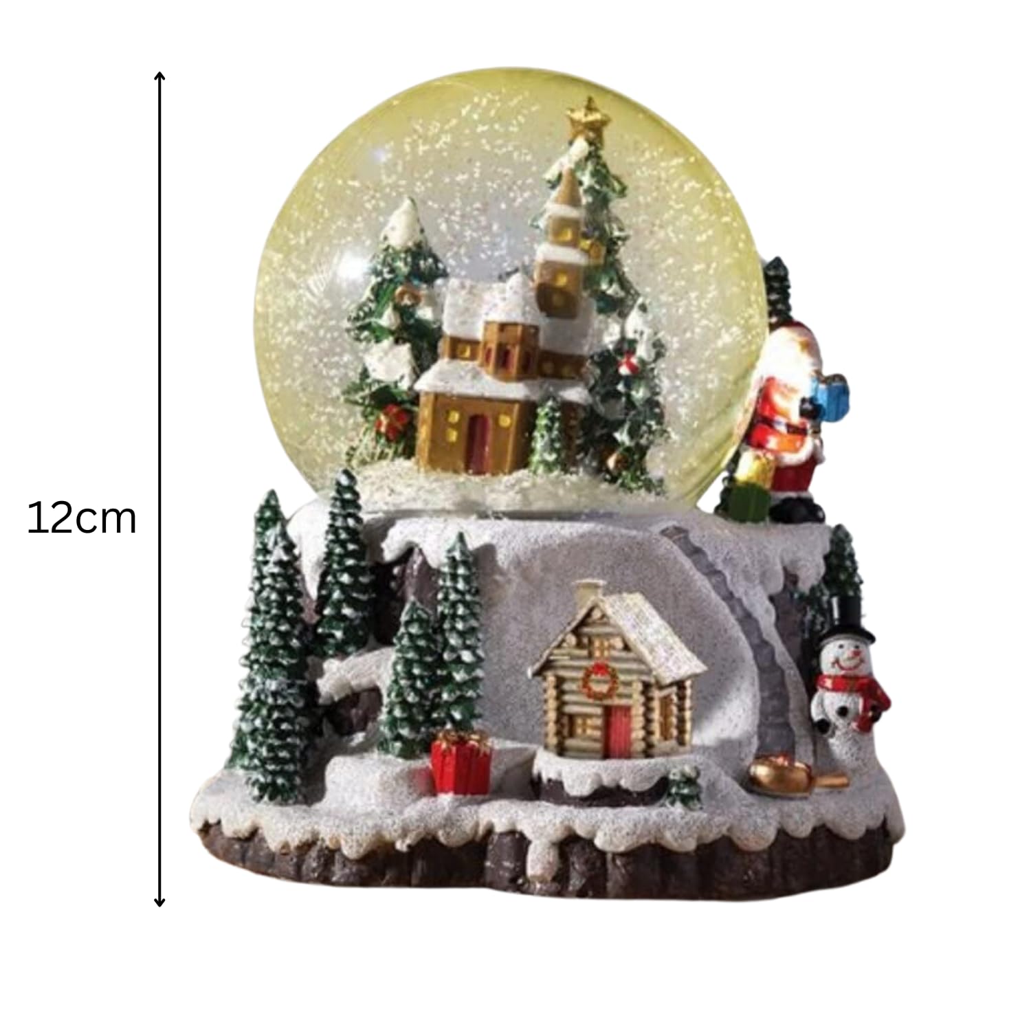 Marco Paul Large Musical LED Christmas Snow Globe Decoration Battery Powered Glitter Snow Globes Auto Timer and Colour Changing LED Light up Christmas Village Scene Ornament for Home Decoration - Image 3