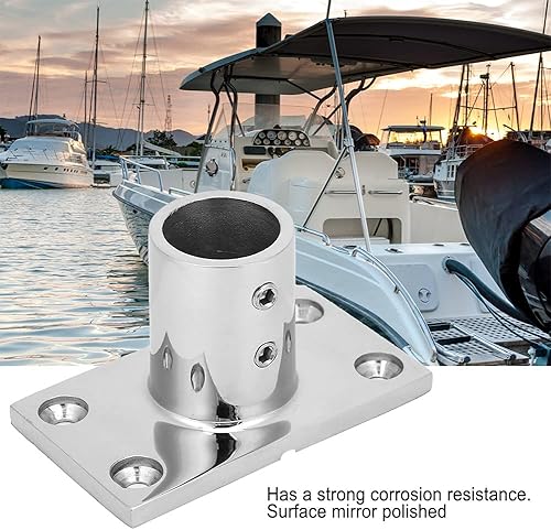 Miniatura 5 de Barandillas para barcos Pasamanos Montaje 316 Base rectangular Barandilla de Barco Base para Hardware de Cubierta Acero Inoxidable Barco Base Redonda