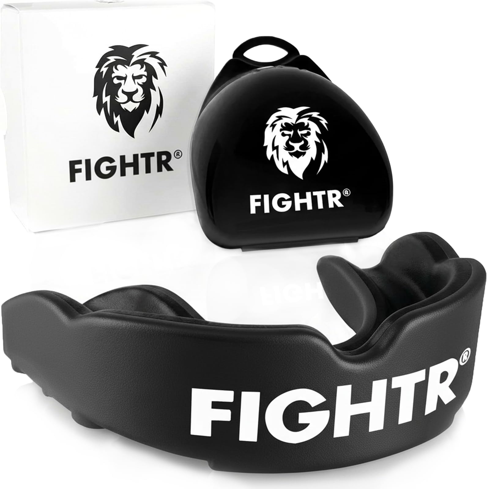 FIGHTR Premium Mouth Guard - for Excellent Breathing & Easy to fit | Sports Mouth Guard for Boxing, MMA, Football, Lacrosse, Hockey and Other Sports | incl. hygienic Box