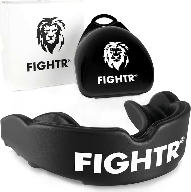 FIGHTR® Premium Mouth Guard - for Excellent Breathing & Easy to fit | Sports Mouth Guard for Boxing, MMA, Football, Lacrosse, Hockey and Other Sports | incl. hygienic Box