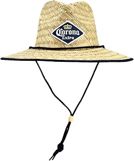 Corona Sun Hat with Woven Patch and Printed Under Brim Brown