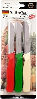 SOLINGEN Stainless Steel Kitchen Knife Set - Ultra Sharp Serrated Blade Knifes for Vegetables & Fruits