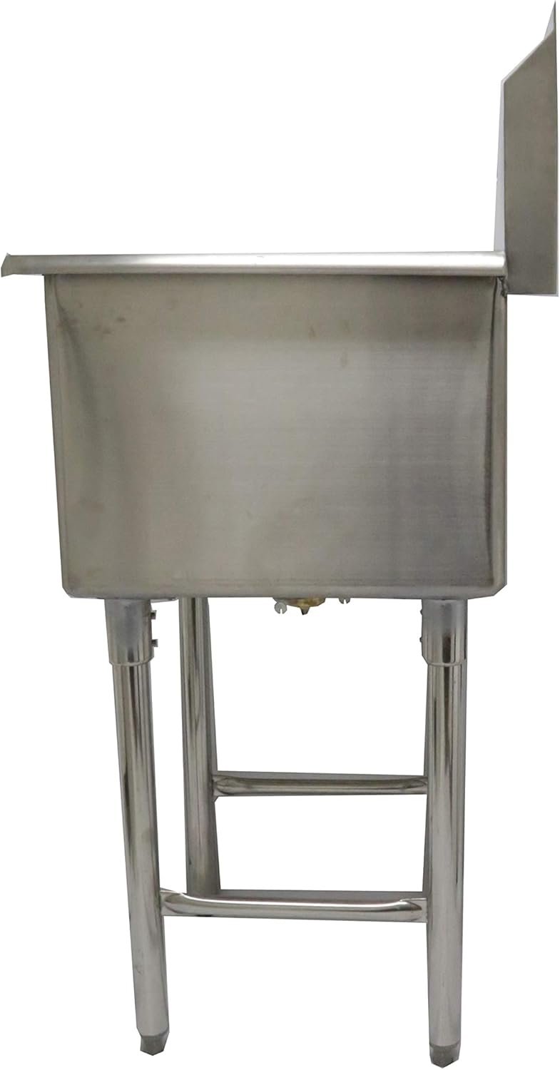ACE 1 Compartment Stainless Steel Utility Preparation Sink Non Polish Outside 18"x18"x13" Nsf. SEE18181P
