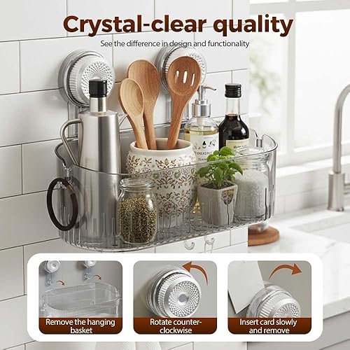 Miniatura 7 de AIIONP Caja de almacenamiento con succión para baño sin taladro, nuevo estante con ventosa 2026, organizador de ducha portátil para el hogar, cesta