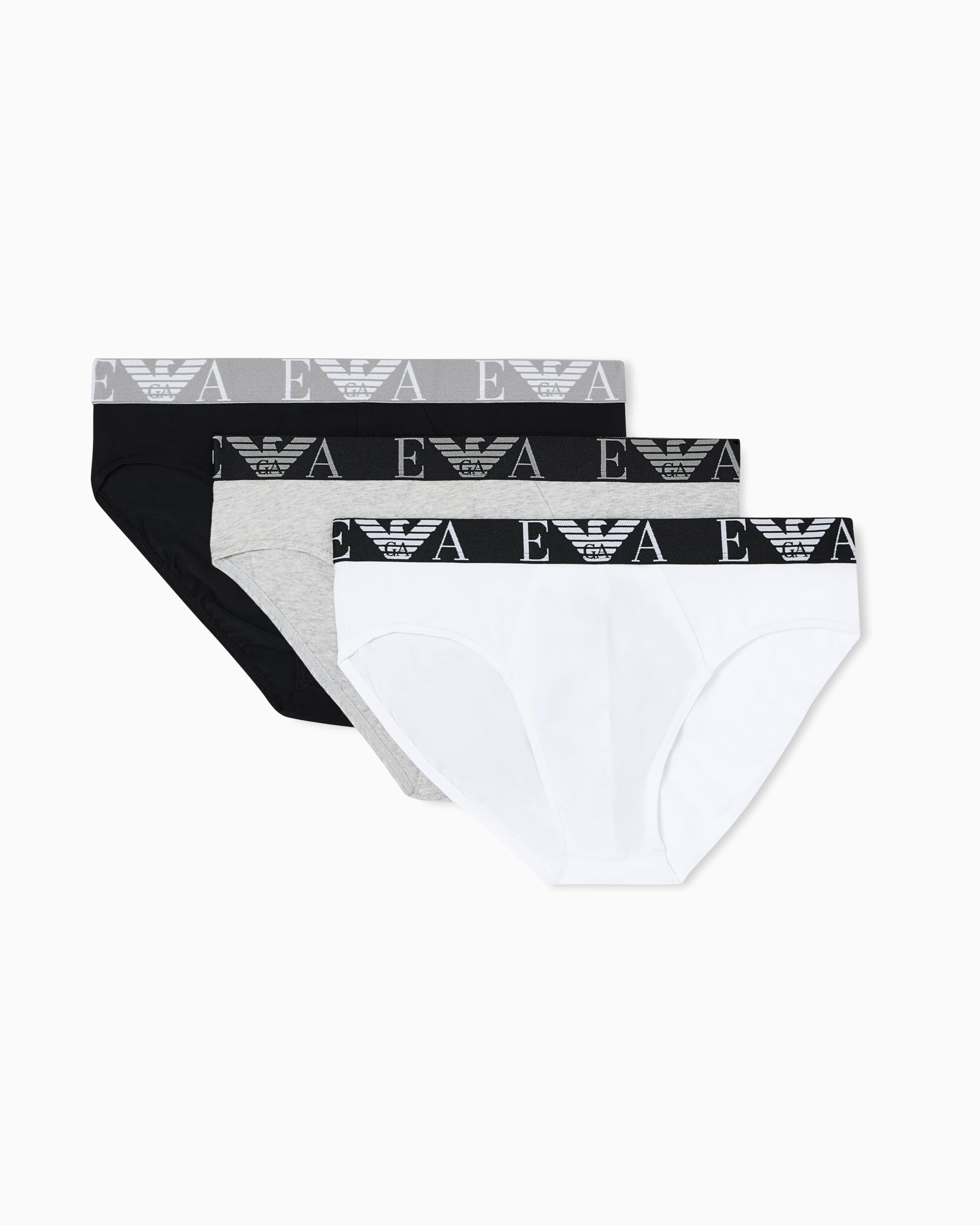 Emporio Armani Men's Black/Grey/White 3 Pack Briefs
