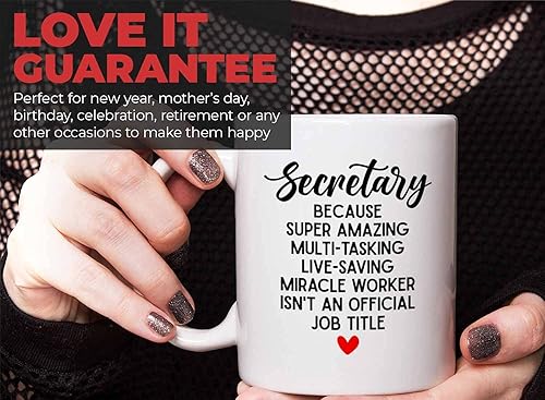 Miniatura 7 de Bubble Hugs Taza de café Secretaria de 11 onzas, color blanco, secretaria porque súper multitarea, oficina de compañero de trabajo, secretario