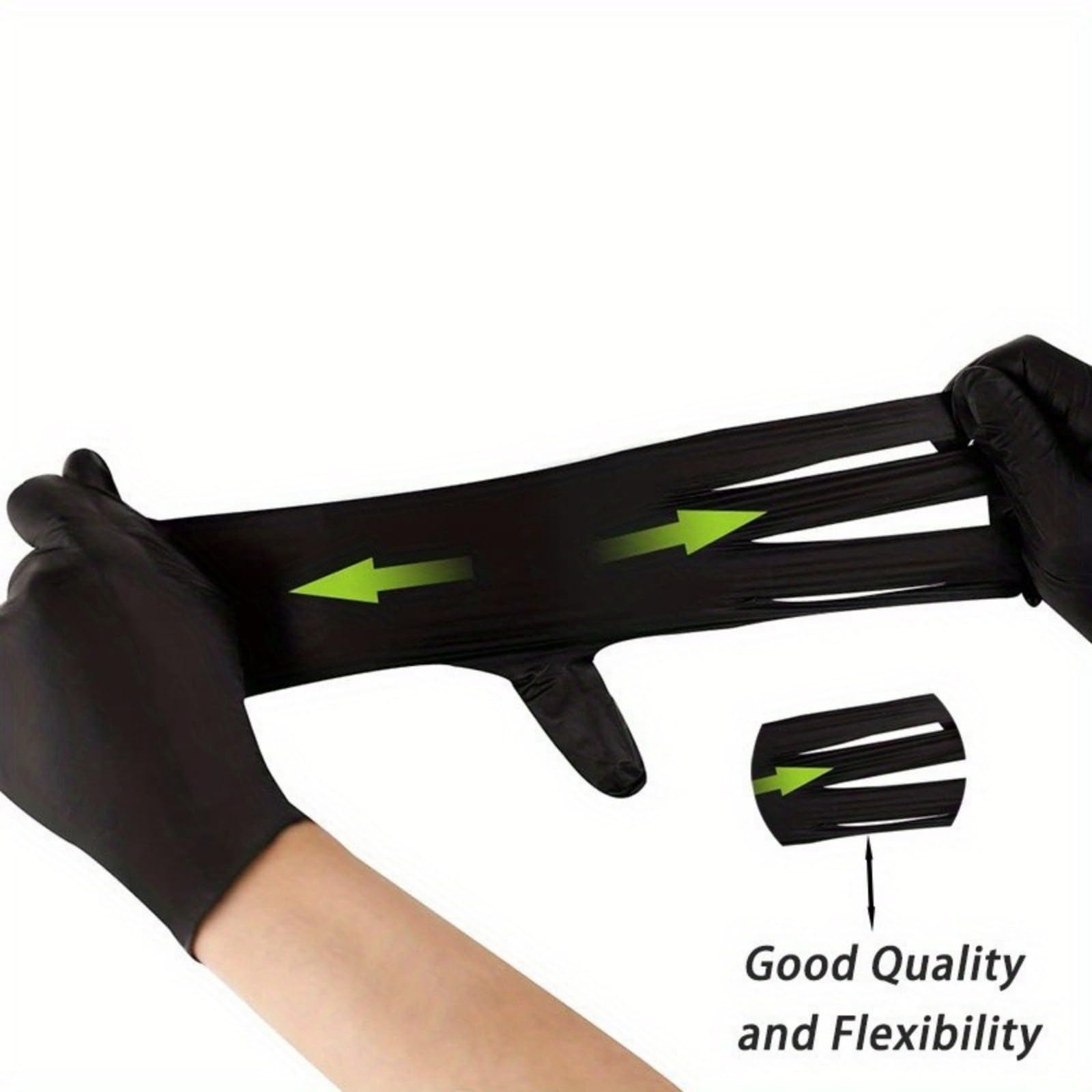 Gants en nitrile noirs - Gants de cuisine en caoutchouc noirs - Convient pour les cuisines, les salons de coiffure et les studios de tatouage (une boîte de 100 pièces (rose S)