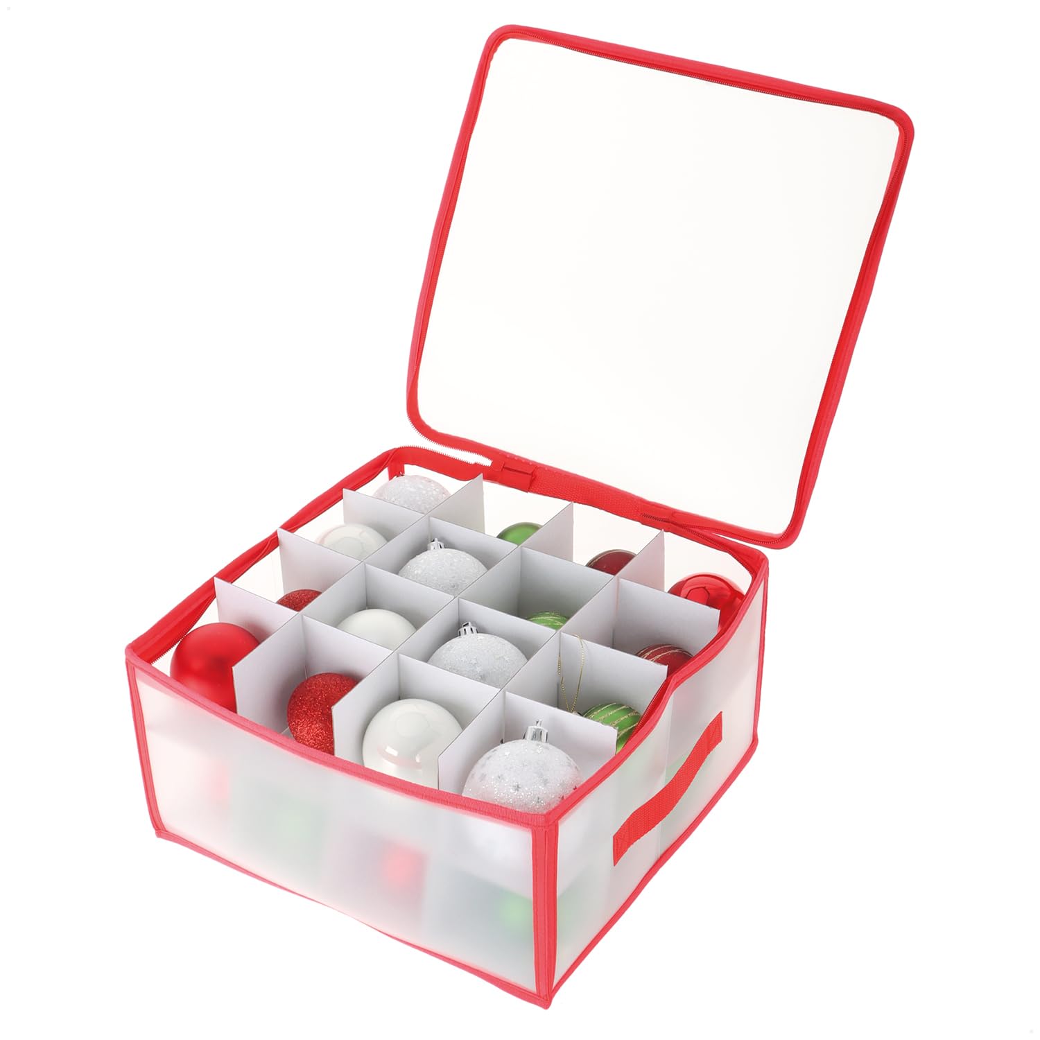 com-four® Caja de Almacenamiento para 32 Bolas navideñas - Caja para clasificar Adornos para árboles de Navidad - Organizador de Adornos navideños - Almacenamiento para Adornos navideños