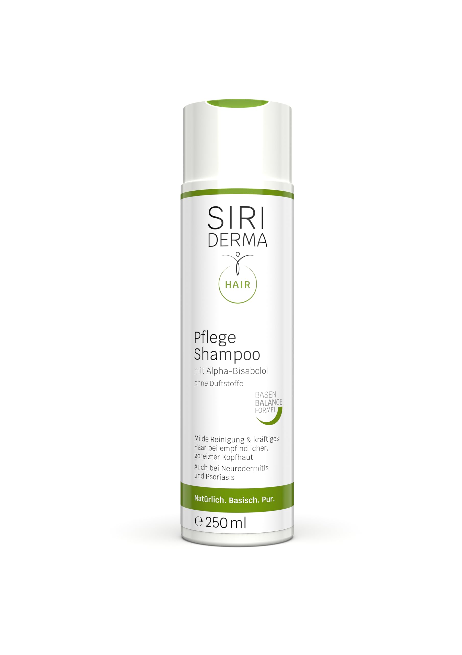 SIRIDERMA Basic Care Shampoo | Fragrance Free | 250 ml | Paraben & Silicone Free | 100% Vegan | For Sensitive Scalp