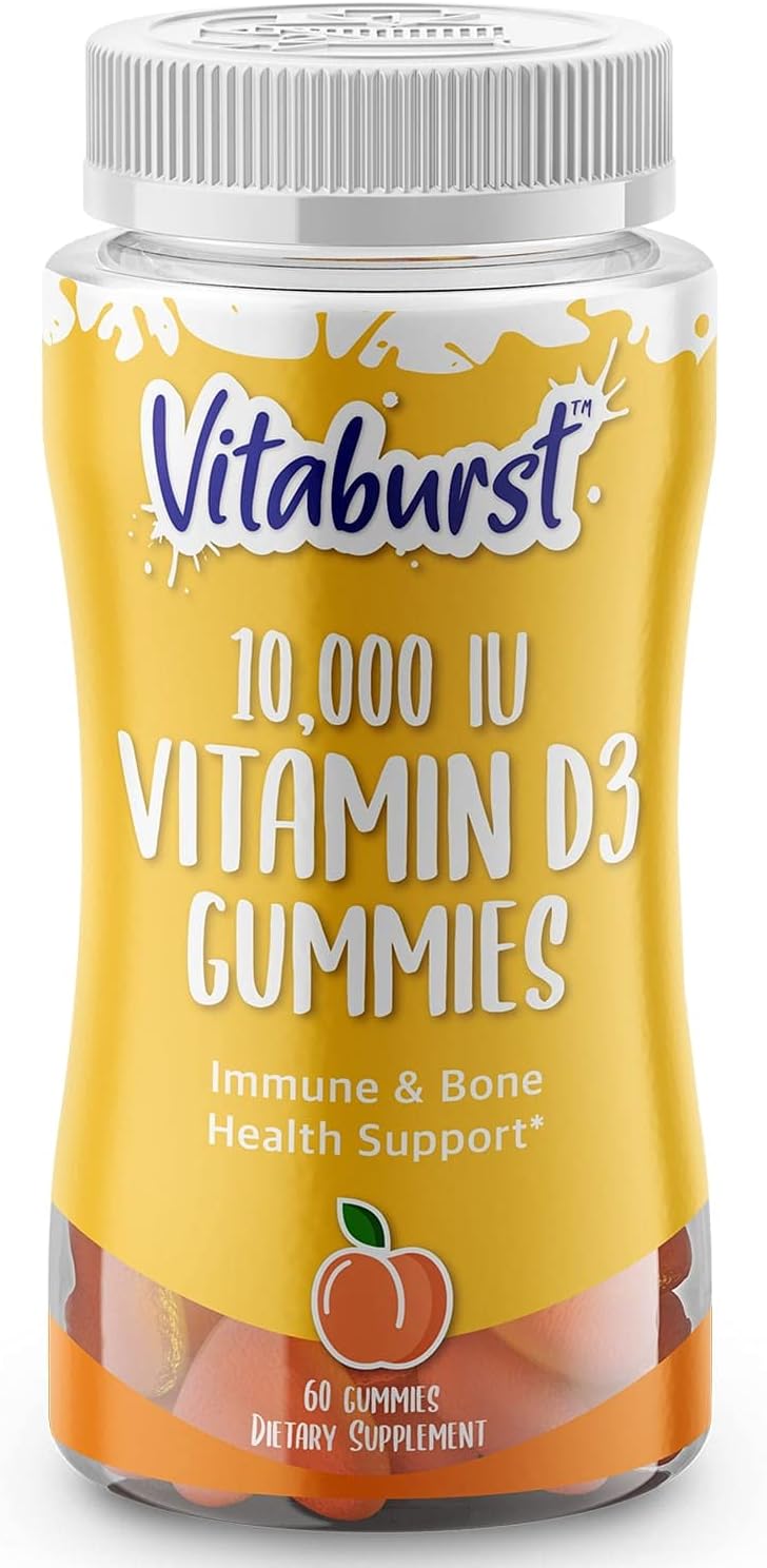 VITABURST Vitamin D3 Gummies 10000 IU for Strong Bones and Immune Support, Vegetarian Friendly