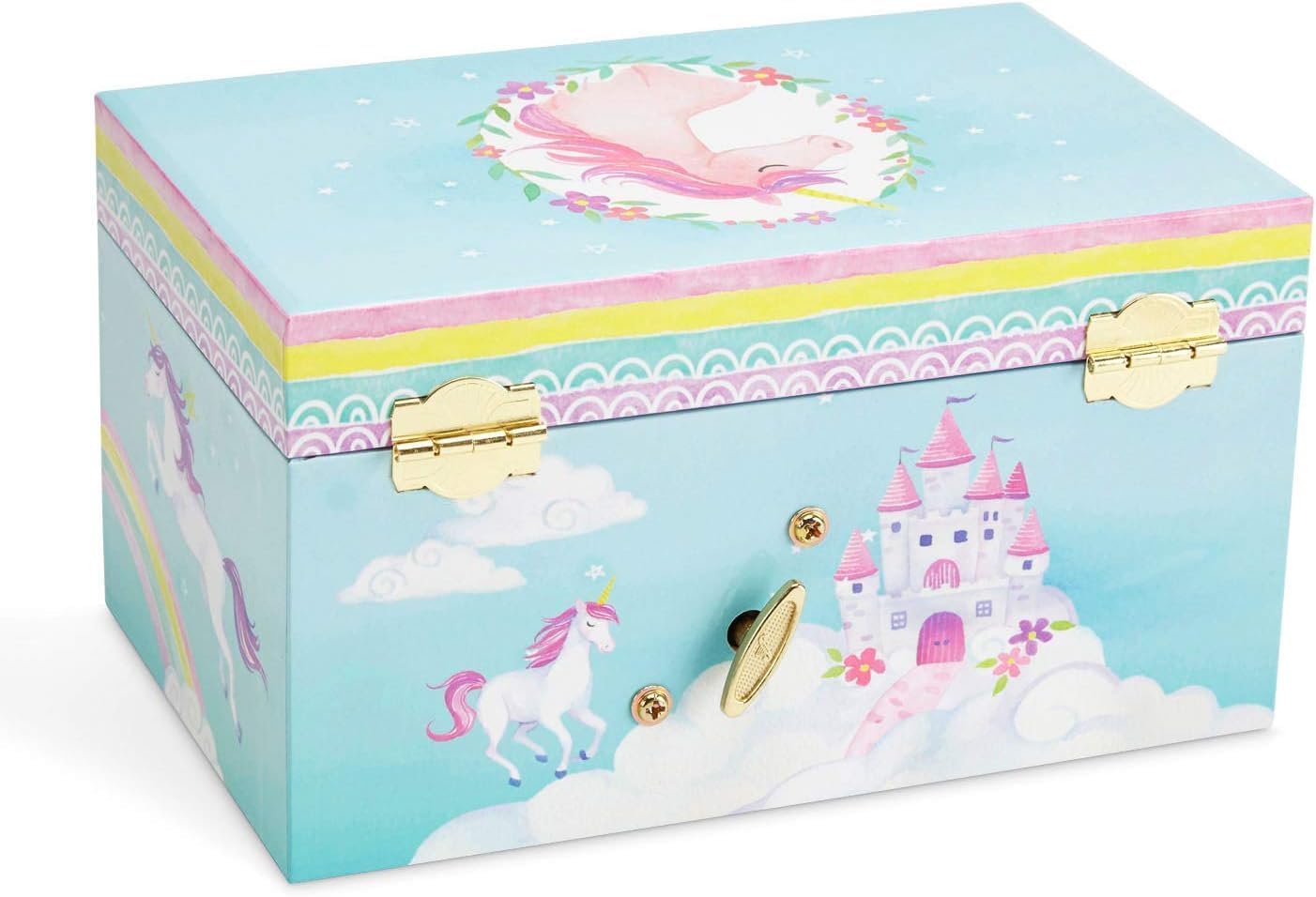 Jewelkeeper - Scatola Musicale Portagioie per Ragazze con Cassetto Estraibile, Decorazione Unicorno Arcobaleno - Melodia dell'Bel sognatore