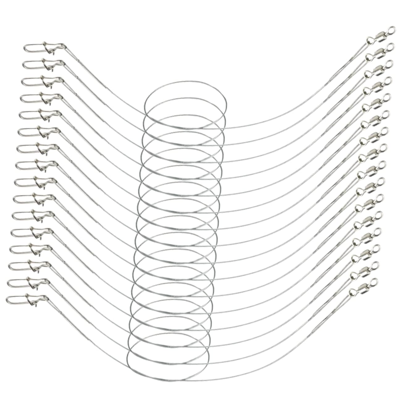 GANAZONO 4sets Sturdy Metal Wire Swivel Design Saltwater Fishing Tackle 24pcs*4