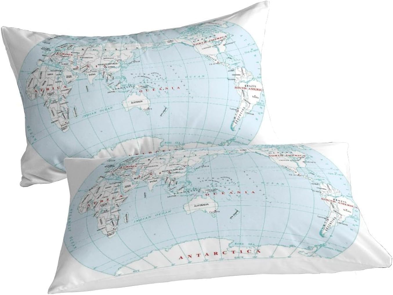 Funda Nordica Cama 105 Juvenil Mapa del Mundo Funda Edredon 200x200 Azul Claro 3D Fundas de Edredón Microfibra Suave Ropa de Cama de 3 Piezas con Cremallera y 2 Fundas de Almohada K-1349