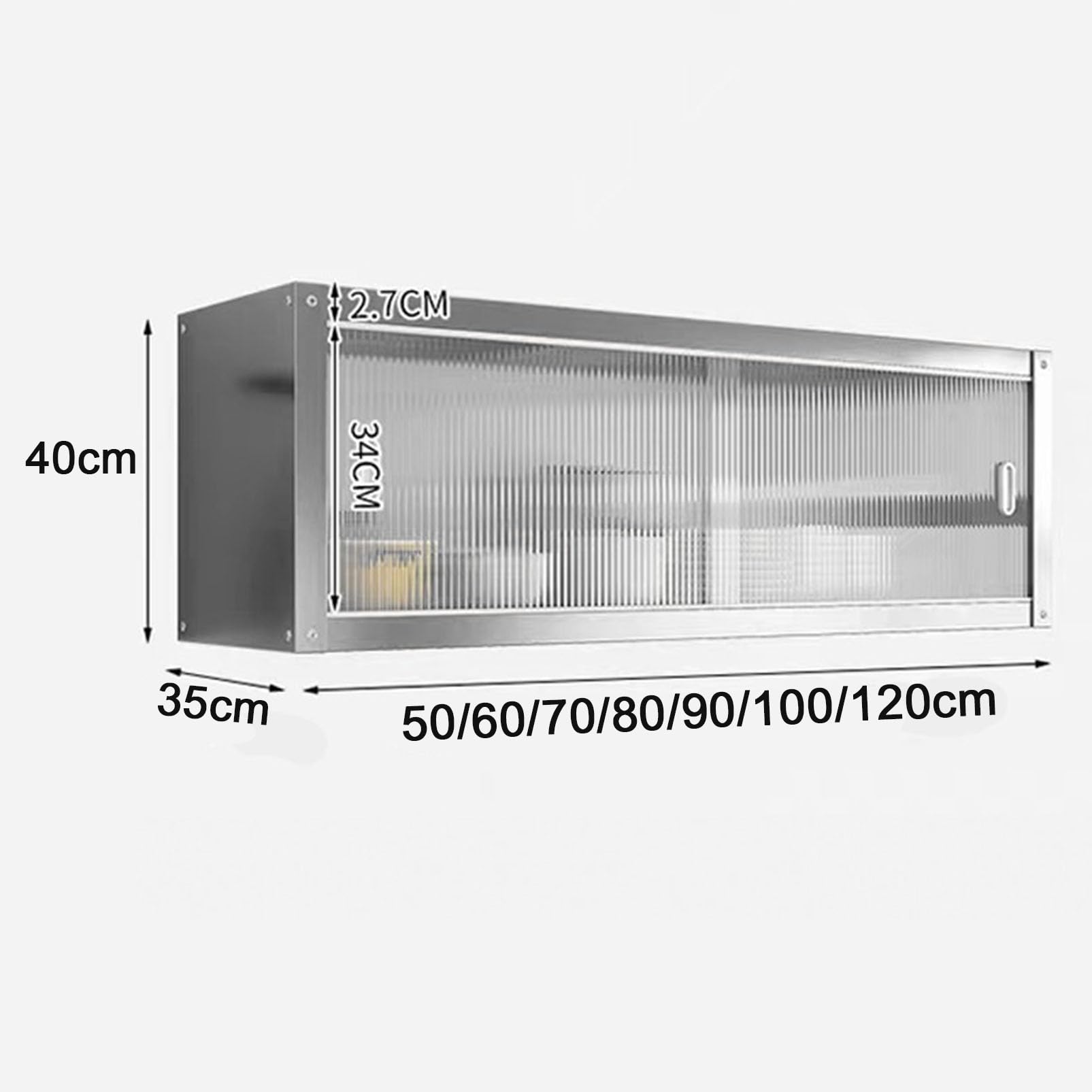 Armoire de Rangement Murale, Organisateur d'épices de Garde-Manger de Cuisine en Acier Inoxydable avec Portes, Armoire à Pharmacie de Salle de Bain