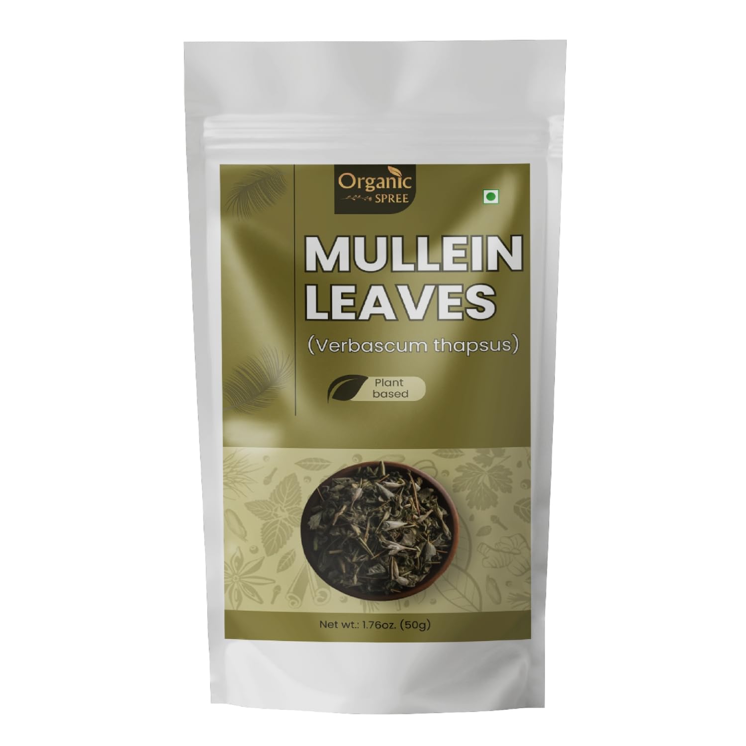 Organic Spree Mullein Leaves 50gm (1.76oz) Mullein Leaf Herbal Tea for Detox - Pure and Natural - Gordolobo - Verbascum Thapsus