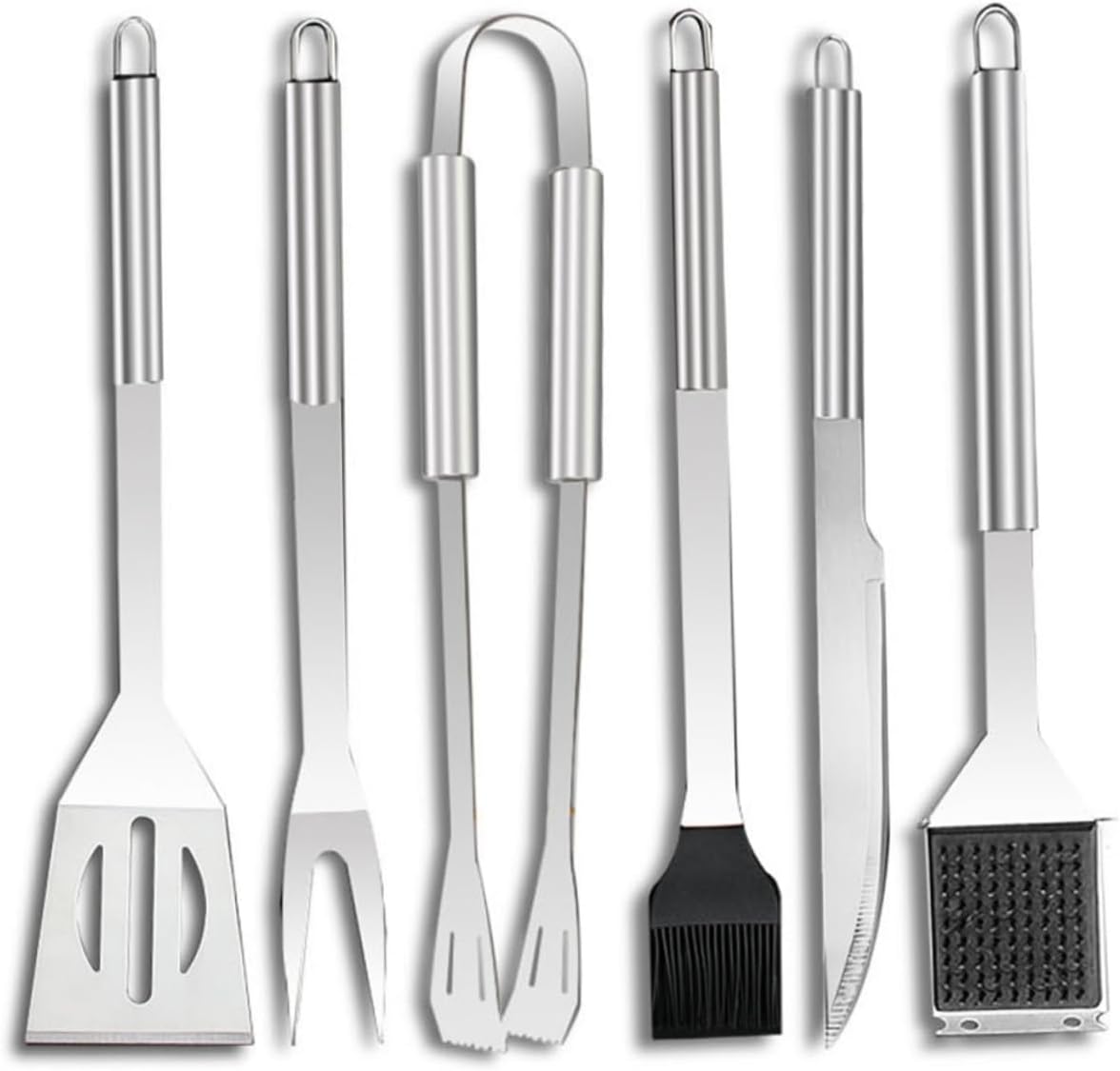 BESPORTBLE 20pcs Essential BBQ Tool Kit Stainless Steel Barbecue Tools Grill Accessories Compact Storage Bag for Camping Tailgating Outdoor Cooking