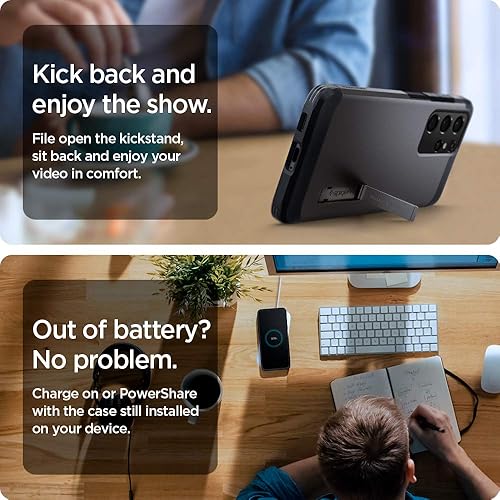 Miniatura 7 de Spigen Tough Armor tecnología de protección extrema diseñada para Galaxy S21 Ultra Case (2021) - Gunmetal