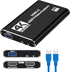 Placa Captura Vídeo 4k Full Hd 1080p 60fps Hdmi Para Usb 3.0 Live Stream Para Nintendo Switch PC Streaming Live PS5 PS4 Xbox Captura Externa GRUPO FIRST SHOP