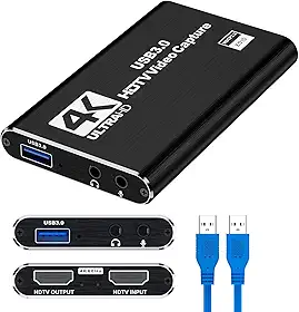 Placa Captura Vídeo 4k Full Hd 1080p 60fps Hdmi Para Usb 3.0 Live Stream Para Nintendo Switch PC Streaming Live PS5 PS4 Xbox Captura Externa GRUPO FIRST SHOP