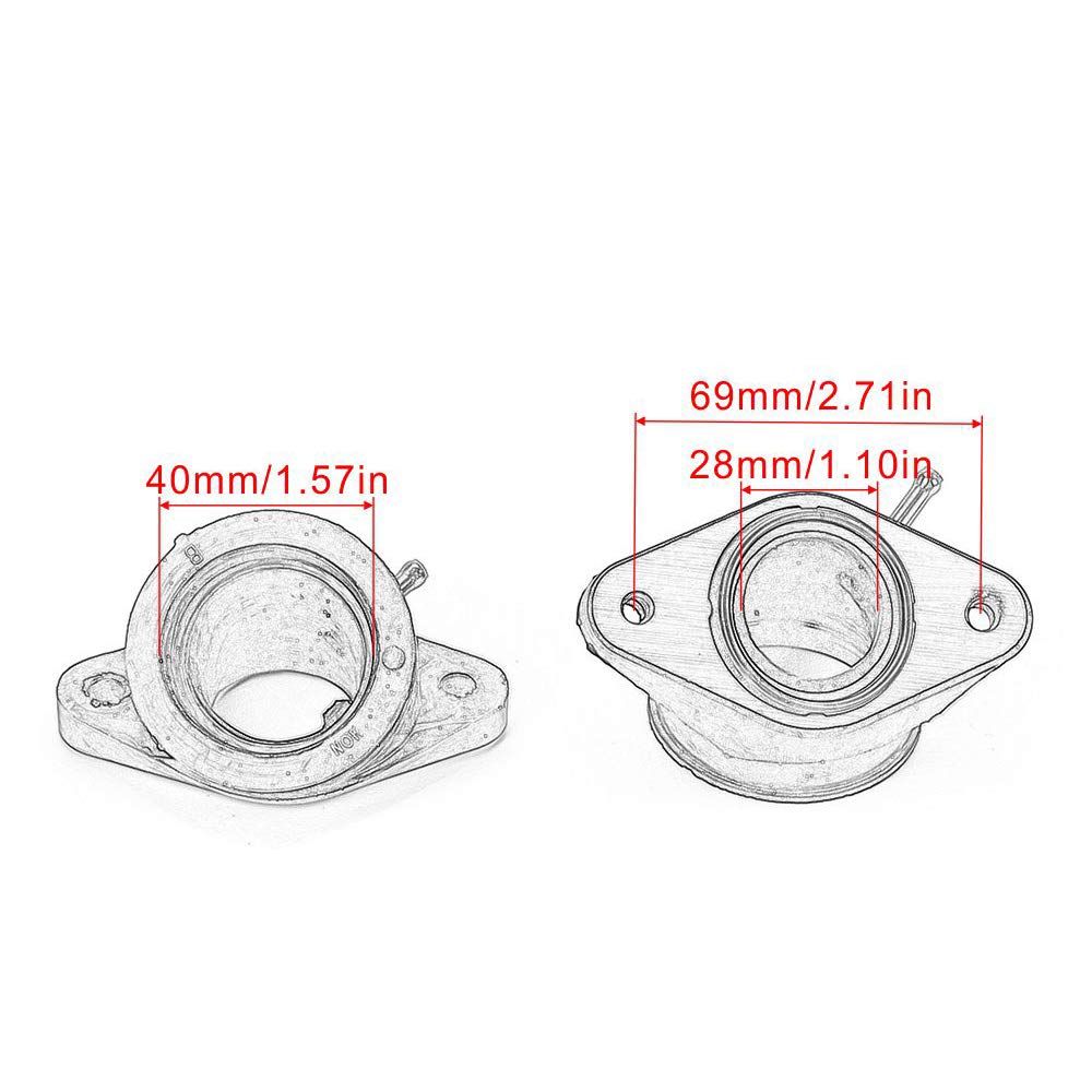 2 szt. adapter do gaźnika motocyklowego do Yamaha XV400 XV 400 Virago 1991-1994 XV535 XV 535 88-01 XV500 XV 500 1992-1998 rura dolotowa