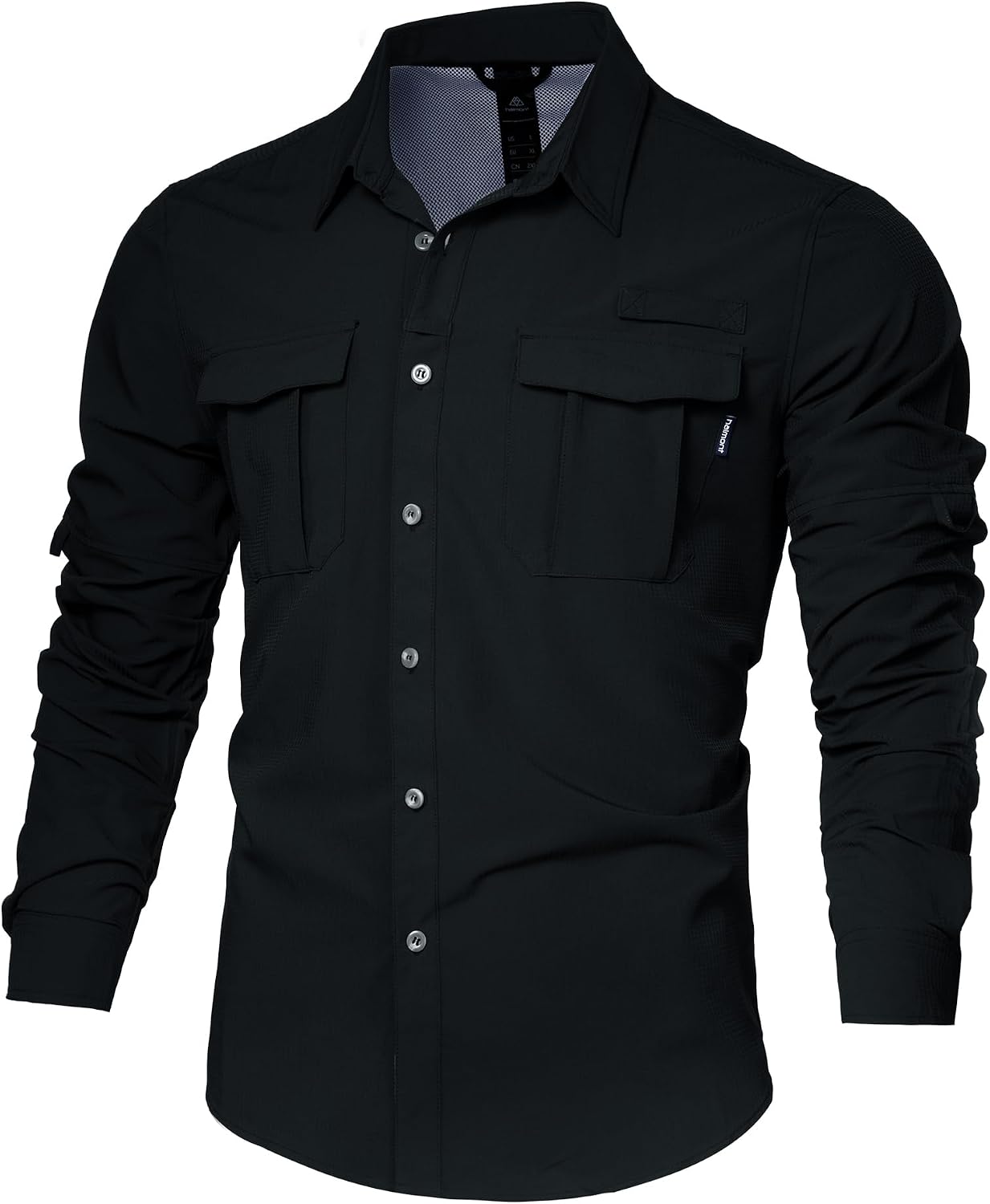 Haimont Men's UPF 50+ Long Sleeve Hiking Button Down Shirt