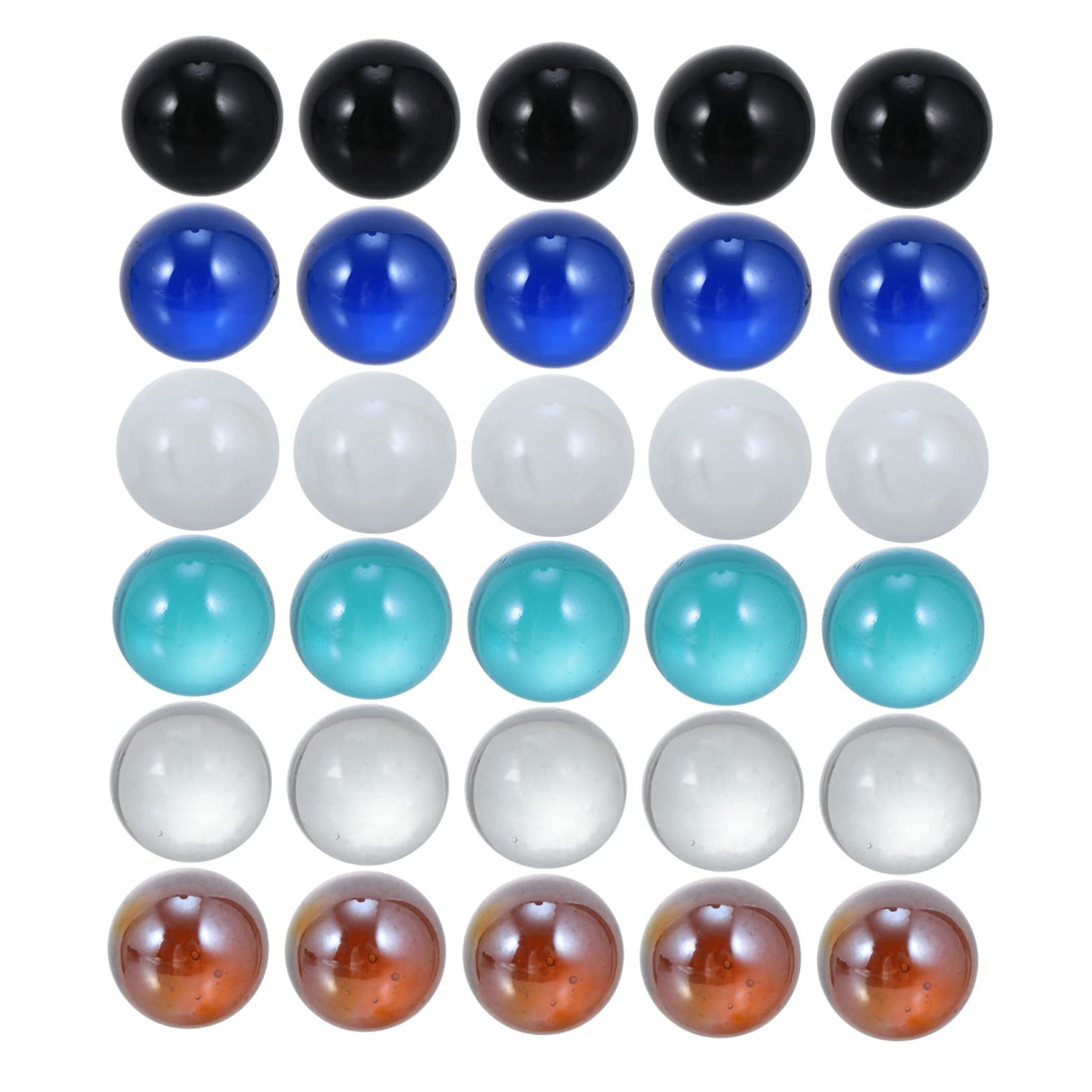 HONMEET 50pcs Glass Balls Toys Large Shiny Decorative Balls for Boys and Girls Fish Tank Decor Marble Checkers