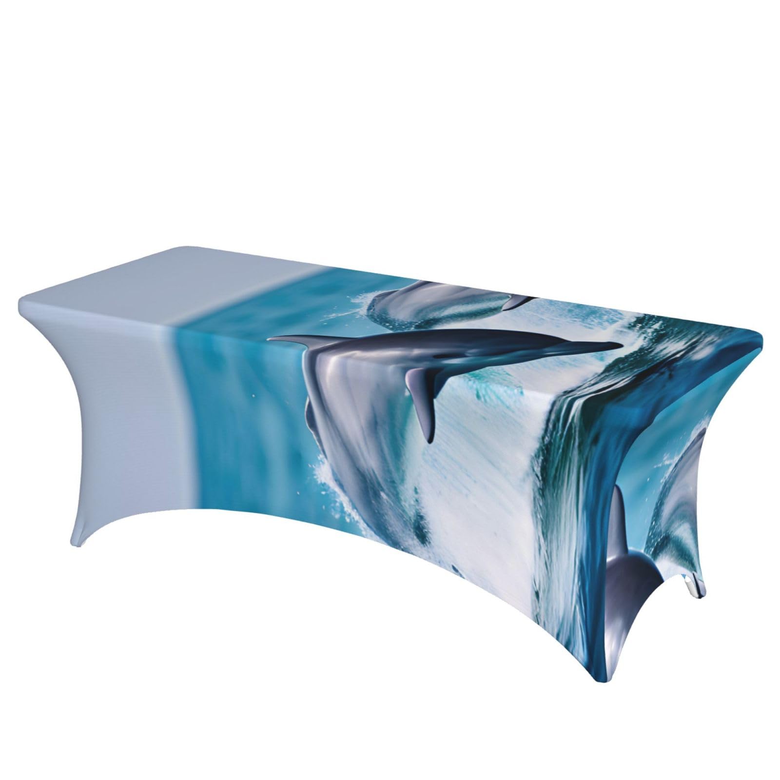 Nappe motif dauphin pour buffet de mariage et banquet festif