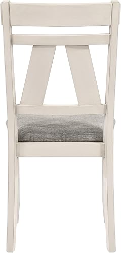 Miniatura 5 de New Classic Furniture Maisie - Silla auxiliar de madera con asiento de poliéster (juego de 2), color blanco