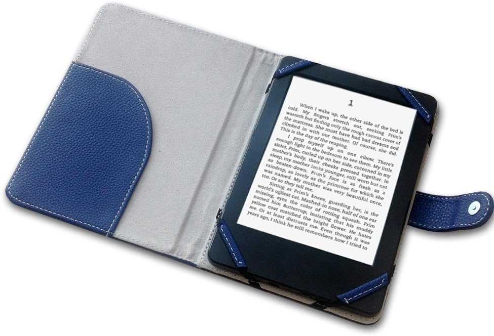 ENJOY-UNIQUE Book Style Litch Pu Leather Case Cover for 6" ebook Reader Case Cover for Sony/kobo/Pocketbook/Nook/tolino 6inch ebook Reader (Blue)