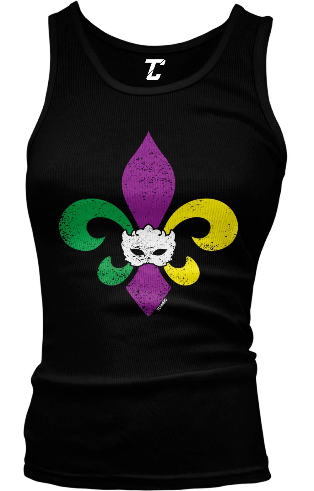Distressed Fleur De Lis - Mardi Gras Juniors Tank Top