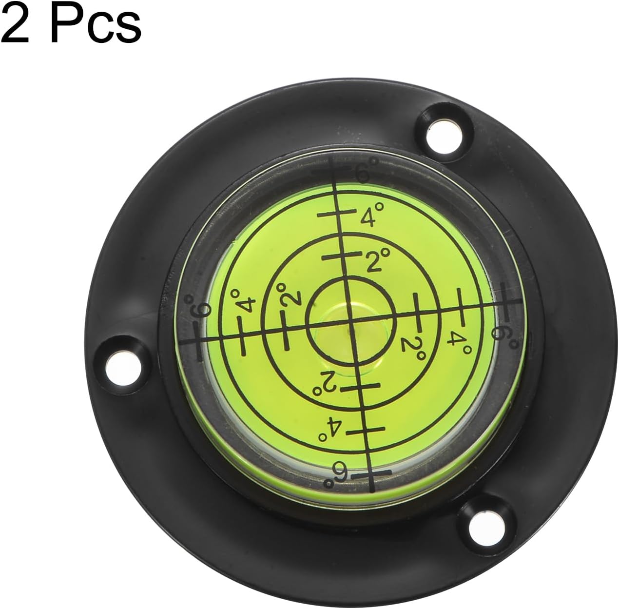 HARFINGTON 2pcs High Precision Horizontal Bubble Level 49x16.5mm Round Bull's-Eye Level Measuring Layout Tools for RV TV Picture Frame Hanging Tool Leveler, Black Green