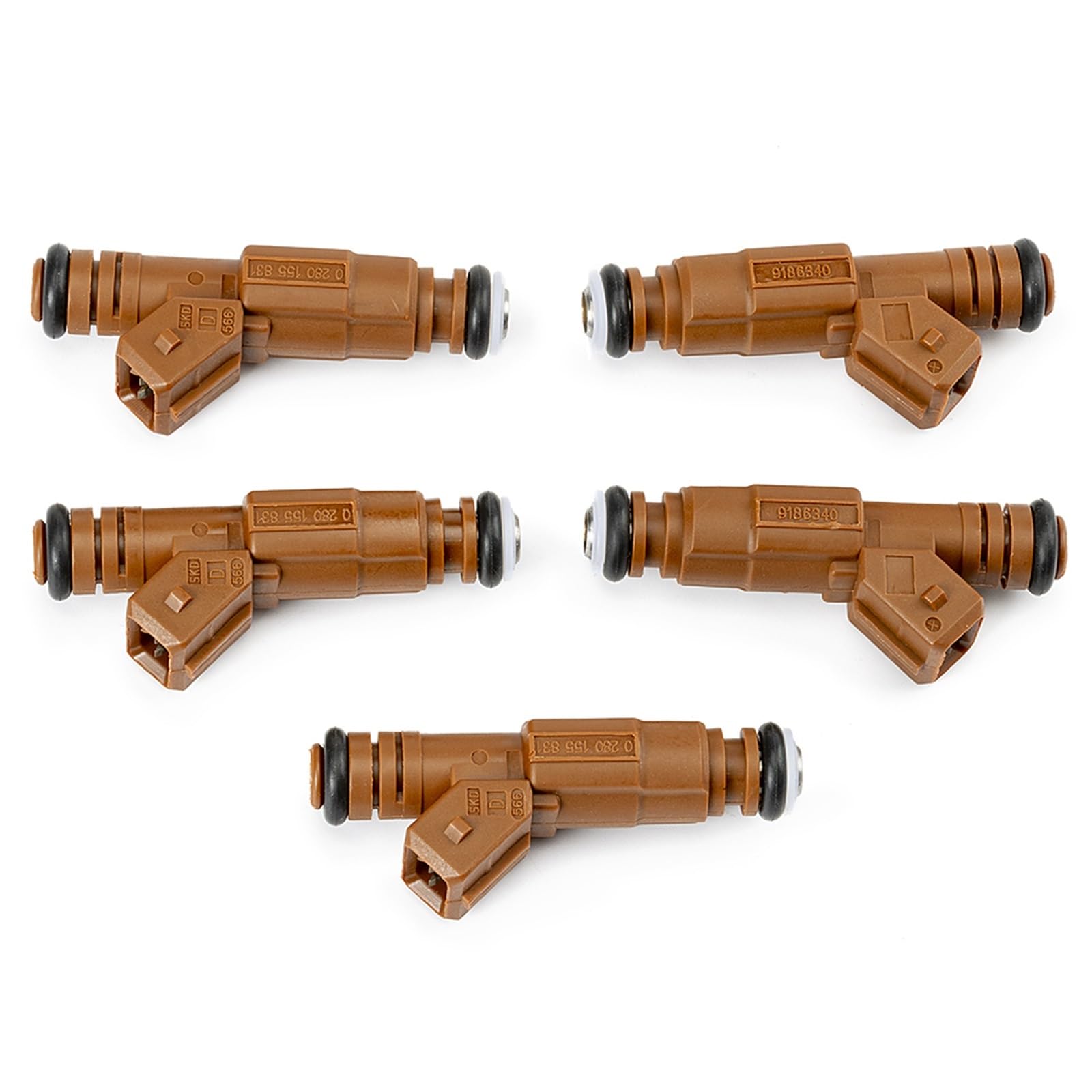 Fuel Injector Nozzle Fit for Volvo S70 C70 V70 S60 S80 XC70 XC90 2.4L 2.5L 2.8L 2.9L 9186340 5PCS 0280155831 Fuel Injector Nozzle Fuel Injector