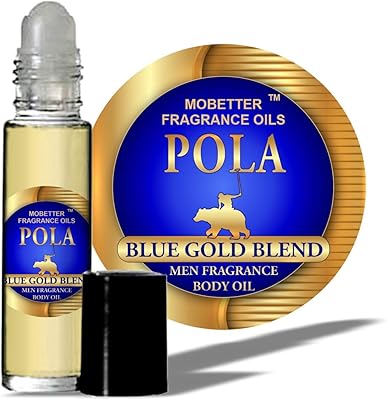 Pola Blue Gold Blend Cologne Fragrance Body Oil for Men by Mobetter Fragrance Oils