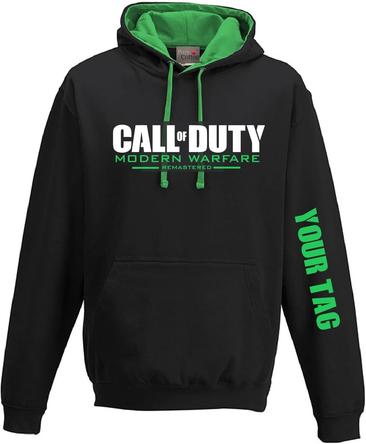 Call of Duty Modern Warfare Remastered Personalised Hoodie [Black/Green] [3XL]