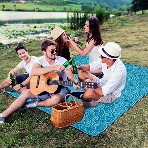 ZOMAKE Picnic Blanket Mat Waterproof Extra Large, Outdoor Blanket with Waterproof Backing for Family, Concerts, Beach, Park