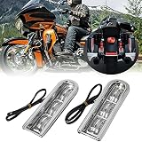 Motorcycle Rear Transparent Lens Saddlebag Filler Insert Support Accent LED Turn Signal Running Brak