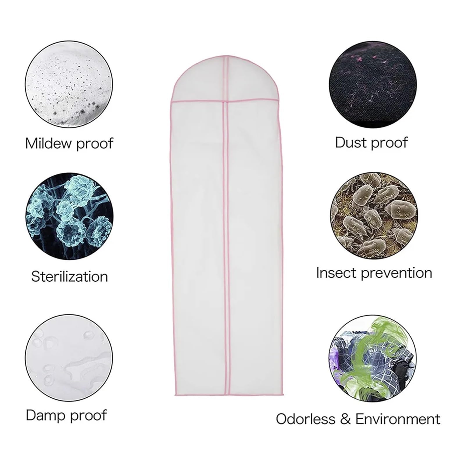 fundas para ropa Gown Long Clothes Bags Protector Case Dustproof Cover Wedding Dresses Garment Clothing Dust 180cm Dress Bag Organizers(2pcs)