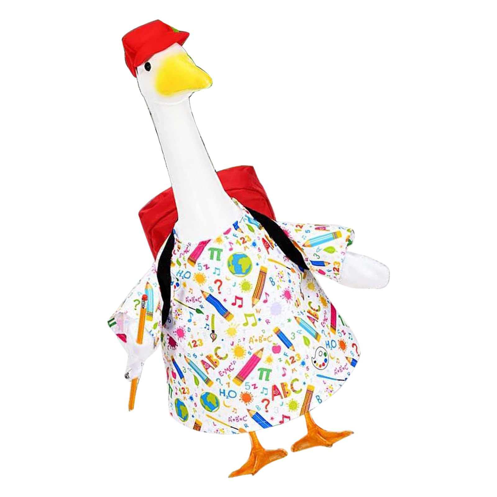 YROHGKPN Weather Resistant Cement Garden Geese Seasonal Costumes for Outdoor Patios Display Decoration Decorative Garden Geese Statue with Clothes