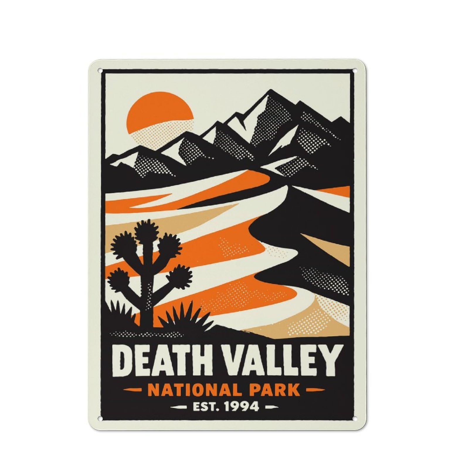 Junmoney Style-11 Metal Plaque 40X30cm With Death Valley National Park Poster For Hallway Wall, Rustic Decor, A Metal Wall Feature For Hallways And Entrance Areas