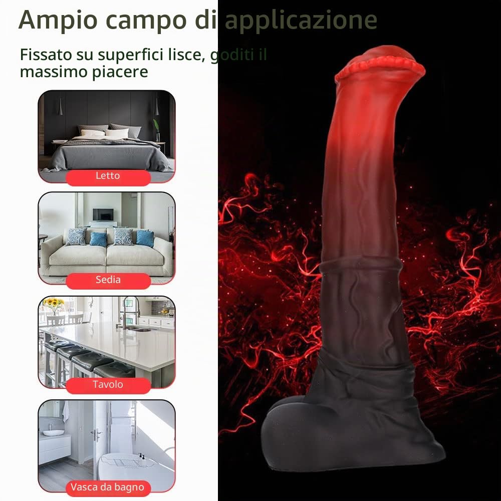 Dildo a ventosa, 20,5 cm, in silicone platino di Nothosaur Conola, dildo anale, grande anale, giocattolo sessuale per coppie, plug anale, da uomo, principianti, esperti, demone rosso, S