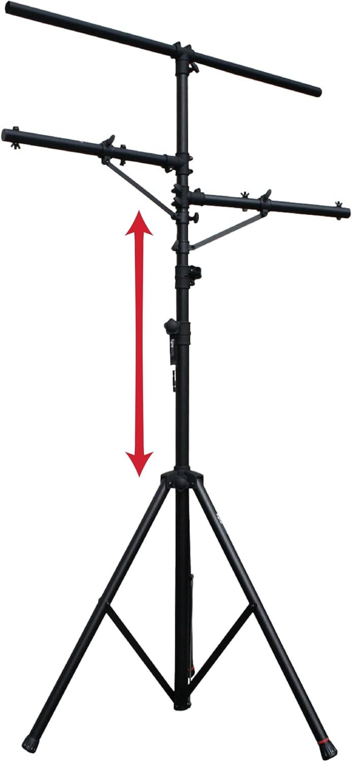 Gator Frameworks Lightweight Aluminum Lighting T-Stand with Multiple Arms, Fits up to (8) Lighting Fixtures (GFW-LIGHT-LS1)