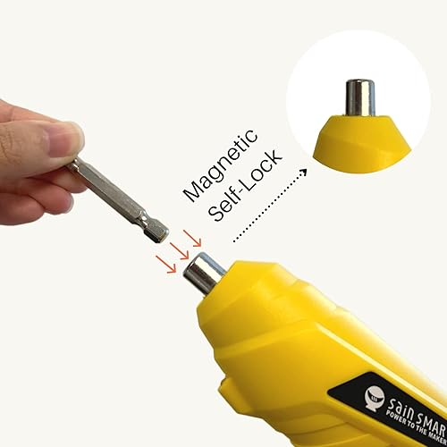 Miniatura 5 de SainSmart Destornillador eléctrico inalámbrico con batería de litio recargable de 3.6 V y portabrocas hexagonales de 14 pulgadas, incluye 45 puntas,